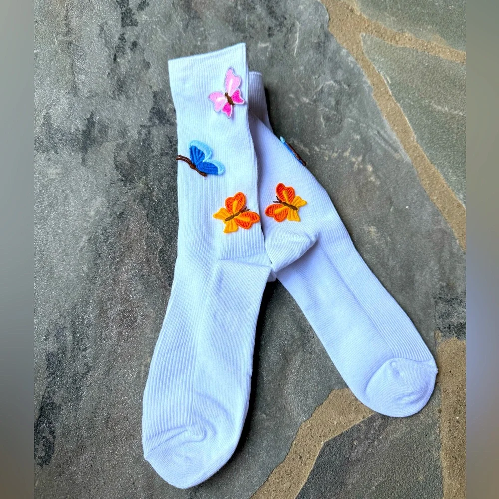 New-UO-Butterfly CROCHET ICON CREW SOCKS